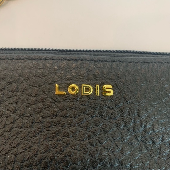 LODIS Emily Crossbody bag five in one convertible black leather with chain strap - Picture 4 of 11